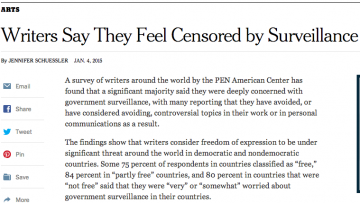 Writers Say They Feel Censored by Surveillance – NYTimes.com